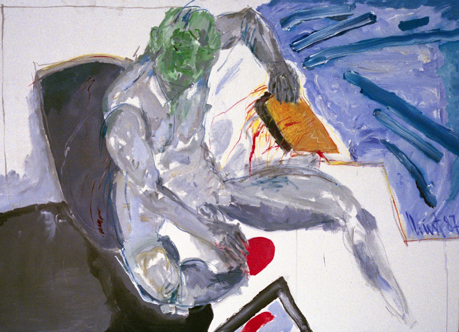 Burkhard Driest, Selbstbildnis (Self-Portrait), acrylic and charcoal on canvas