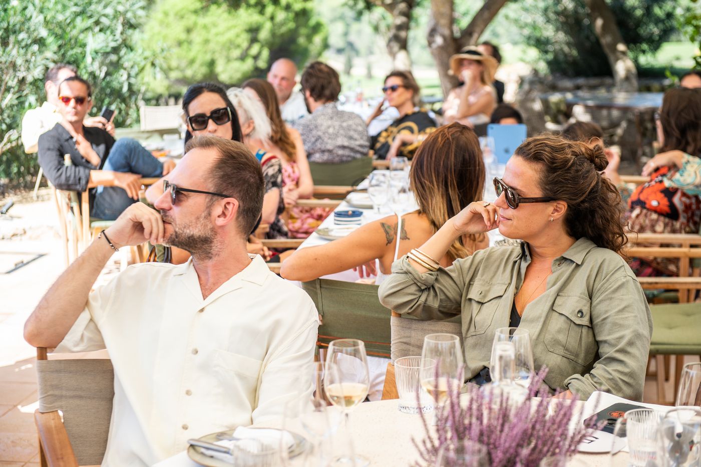 Guests listen from their tables during the afternoon.