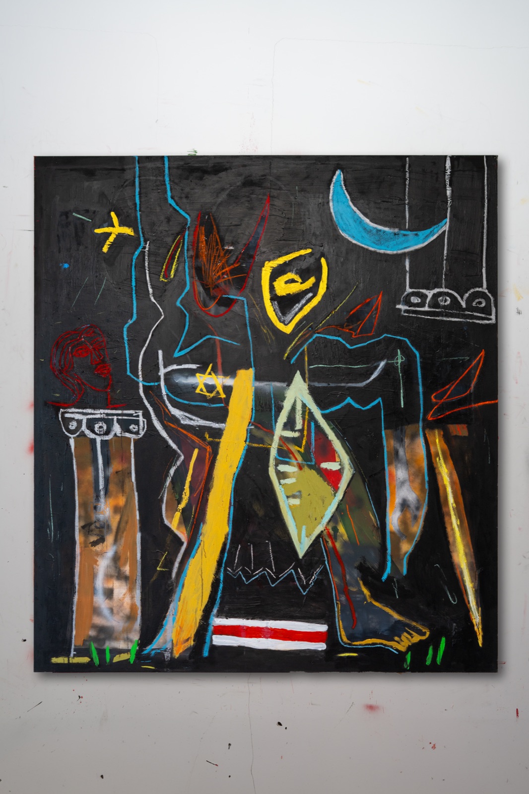 Al Varo Tavares D'Guilherme, Afropean, acrylic, oil pastel and mixed media on canvas
